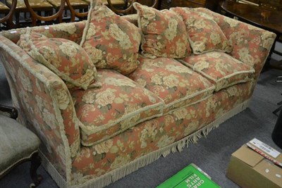 Lot 1274 - A three seater settee with floral upholstery