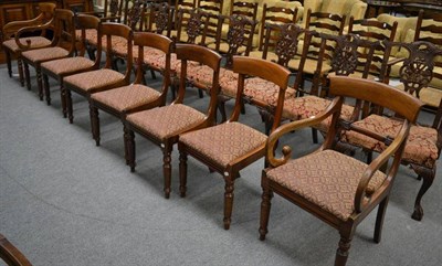 Lot 1282 - A set of eight Victorian mahogany dining chairs including two carvers