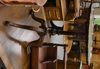 Lot 1293 - 19th century mahogany tripod table with carved decoration