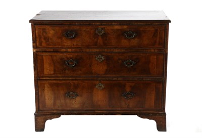 Lot 742 - A George II Walnut and Oyster Veneered Three Drawer Straight Front Chest of Drawers, early 18th...