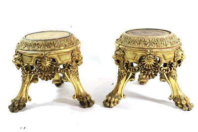 Lot 743 - A Pair of Victorian Carved Giltwood Jardinière Stands, 3rd quarter 19th century, in George II...