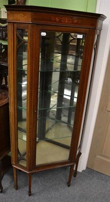 Lot 1317 - An Edwardian inlaid glazed standing corner cabinet