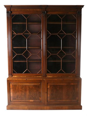 Lot 745 - A Victorian Glazed Mahogany Bookcase, 3rd quarter 19th century, in George III style, the...