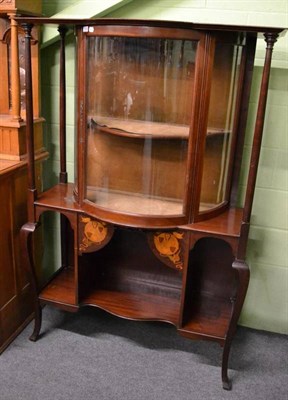 Lot 1328 - A Shapland & Petter of Barnstaple Art Nouveau mahogany display cabinet, lock stamped S&P over...