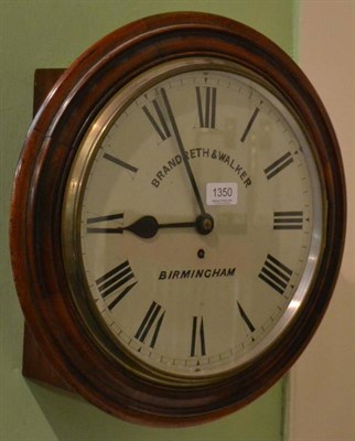 Lot 1350 - A mahogany wall timepiece, Brandreth & Walker, Birmingham