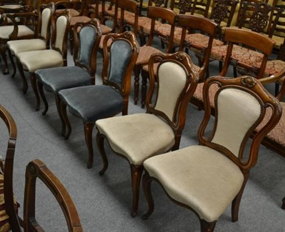 Lot 1359 - A set of six late Victorian cabriole leg dining chairs