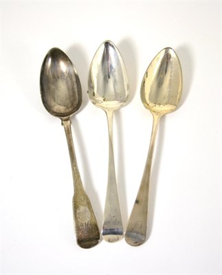 Lot 15 - Three George III silver dessert spoons