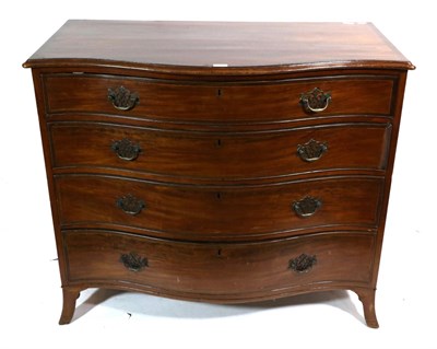 Lot 752 - A George III Mahogany and Crossbanded Serpentine Shaped Chest of Drawers, early 19th century,...