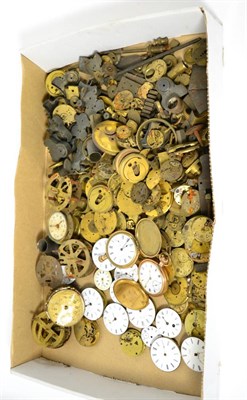 Lot 36 - A gold plated pocket watch and a quantity of pocket watch movements