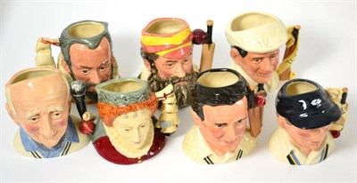 Lot 39 - Five boxed Royal Doulton character jugs and seven unboxed examples