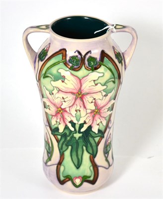 Lot 59 - A Modern Moorcroft Blakeney Mallow pattern vase, designed by Sarah Brummel-Bailey, impressed...