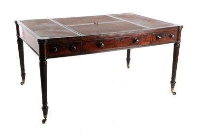 Lot 760 - An Early 19th Century Mahogany Writing Table, in the manner of Gillows, with brown leather...