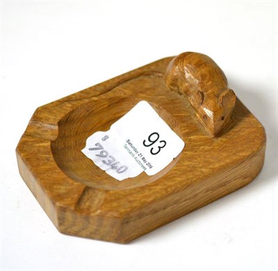 Lot 93 - A Robert ";Mouseman"; Thompson oak ashtray with carved mouse signature