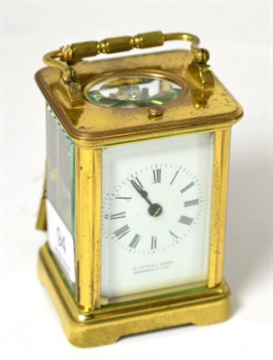 Lot 94 - A small brass carriage clock, W Lister & Sons, Newcastle