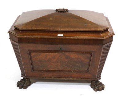 Lot 762 - A Regency Mahogany Cellaret, early 19th century, of sarcophagus shaped form with hinged and moulded