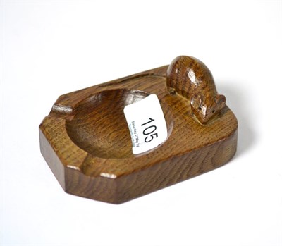 Lot 105 - A Robert ";Mouseman"; Thompson oak ashtray, with carved mouse signature