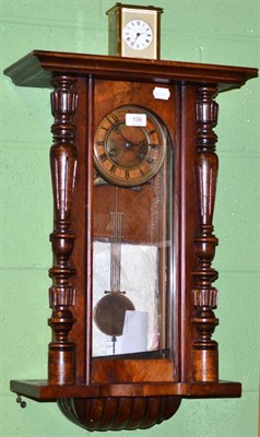Lot 106 - A brass carriage clock to commemorate The Marriage of The Prince of Wales and a walnut cased...