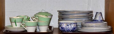 Lot 128 - A shelf of ceramics relating to budgerigars, including a Clarice Cliff bowl, a Clarice Cliff...
