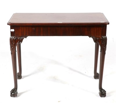 Lot 766 - A Carved Mahogany Silver Table, mid 18th century, of rectangular moulded form with re-entrant...