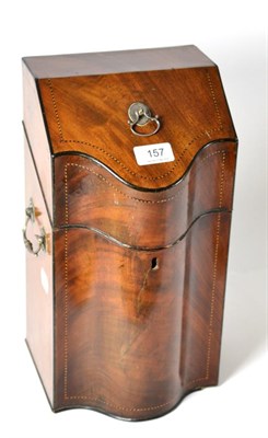 Lot 157 - A George III mahogany silver mounted knife box