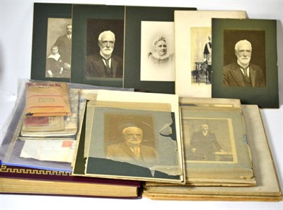 Lot 187 - A collection of postcards and portrait cards including good real photo, in modern album, and...