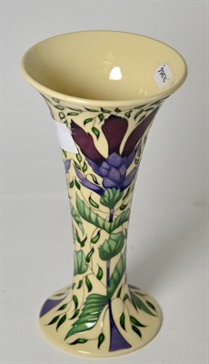 Lot 191 - A modern Moorcroft flared vase, Alpine Bartsia pattern (second)