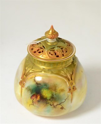 Lot 207 - Royal Worcester vase and cover, painted with pheasants, by F J Bray