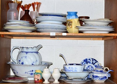 Lot 224 - A quantity of 19th century and later decorative ceramics including Booths Old Willow pattern...