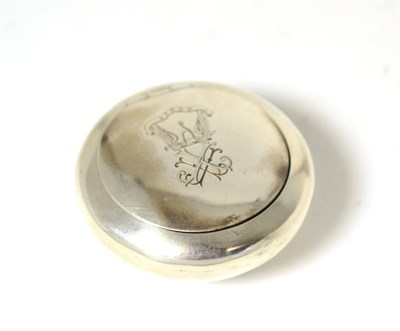 Lot 232 - A Scottish silver snuff box, with hinged cover and engraved with a crest