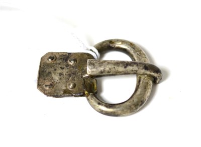 Lot 238 - A heavy Roman silver military buckle circa 2nd century AD, retaining original fastener, the...