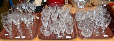 Lot 256 - Three trays of cut glass drinking glasses including Thomas Webb crystal, together with two trays of