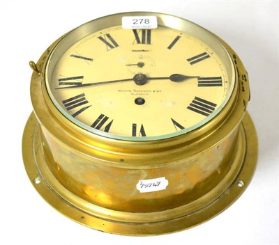 Lot 278 - Brass ship's clock by Whyte Thomson & Co Glasgow