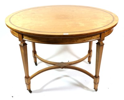 Lot 781 - A Victorian Satinwood, Kingwood Crossbanded and Ebony Strung Oval Centre Table, stamped H...