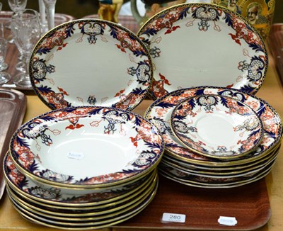 Lot 280 - Eighteen Royal Crown Derby Brocaded Imari pattern plates