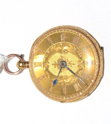 Lot 303 - An 18ct gold key wind dress watch and key