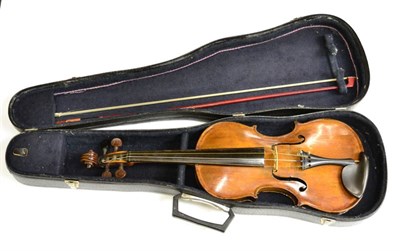 Lot 337 - A cased violin and bow