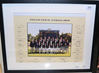 Lot 354 - Signed picture by all the players in cricket tour 1998-1999