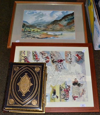 Lot 357 - Watercolour of Ullswater by Farquarson, ltd edition framed print Hunts of Britain and a John...