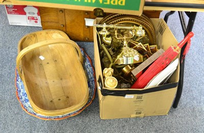 Lot 1050 - A standard lamp, a matching table lamp with Tiffany style shades, together with assorted items...