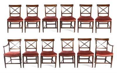 Lot 803 - Twelve George IV Mahogany Dining Chairs, comprising four 19th Century singles and two carvers...