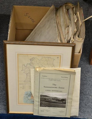 Lot 1064 - A large collection of Yorkshire sheet O.S. maps, with a sale brochure for The Summerstone...