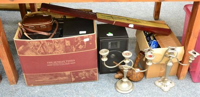 Lot 1066 - A Carl Zeiss camera, hifi, candelabra, playworn toys etc