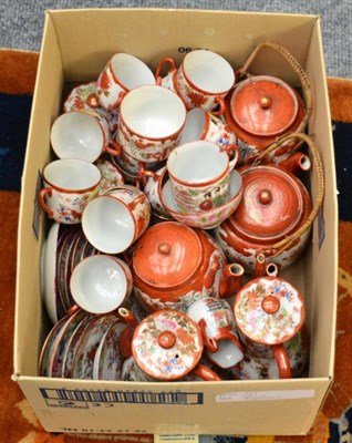 Lot 1077 - A quantity of Japanese Satsuma tea and coffee wares