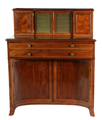 Lot 808 - A Fine Mahogany, Rosewood Crossbanded and Boxwood Strung Writing Desk, almost certainly by Gillows