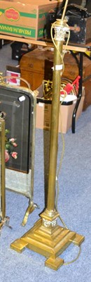 Lot 1104 - A brass Corinthian column standard lamp