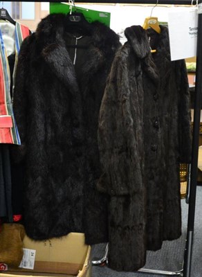 Lot 1111 - Coney fur brown coat and musquash dark brown coat (2)