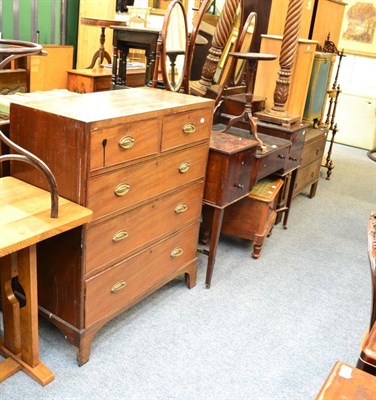 Lot 1130 - A quantity of furniture including Lloyd Loom type box, oak two drawer chest, a Victorian...