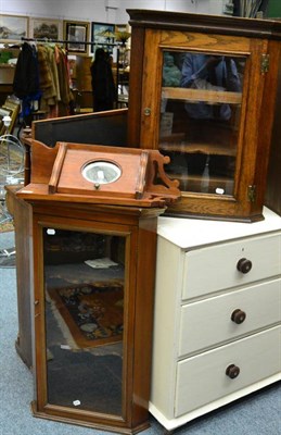 Lot 1135 - An Edwardian corner cabinet, two others, and a small bracket corner cabinet (4)