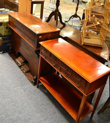 Lot 1140 - A 19th century Waddington & Sons walnut pedal organ, a mahogany six drawer side table and a...