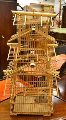 Lot 1144 - A Chinese bamboo bird cage